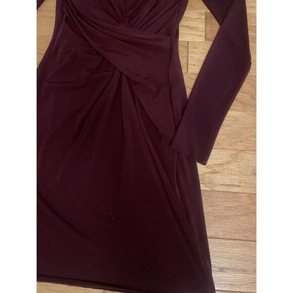 Bailey 44 Anthropologie womens Chic Burgundy Long Sleeve Ruched Bodycon Dress xs - Picture 3 of 9